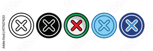 Cross Mark  Icon Element For Design