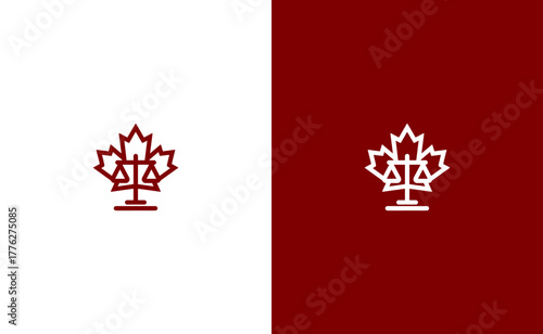 Abstract legal concept with maple leaf symbol law and justice representation