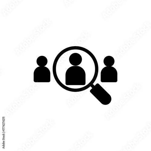 Hiring icon vector for web and mobile app. Search job vacancy sign and symbol. Human resources concept. Recruitment