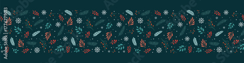 Beautiful christmas doodles seamless pattern - hand drawn and detailed, great for christmas textiles, banners, wrappers, wallpapers - vector surface design