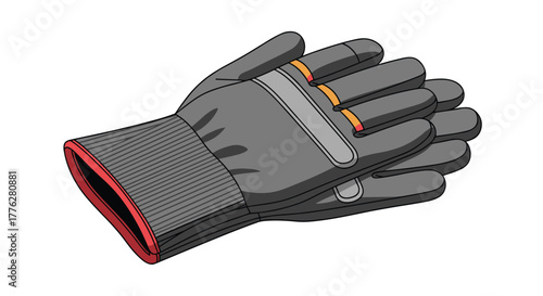 Pair of durable, heavy-duty work gloves in grey and black with reinforced knuckles, for construction or industrial safety.