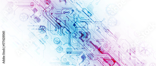 Technology abstract background. Hand drawn vector.