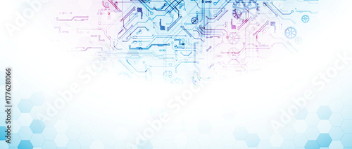 Technology abstract background. Hand drawn vector.