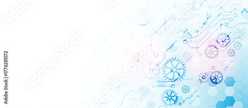 Technology abstract background. Hand drawn vector.