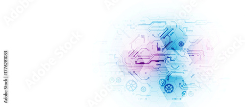 Technology abstract background. Hand drawn vector.