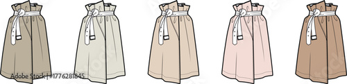 Collection of Women's High-Waisted Skirts in Various Earthy Tones