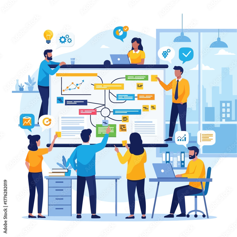 Fototapeta premium Team Collaboration and Strategy Development for Business Success.