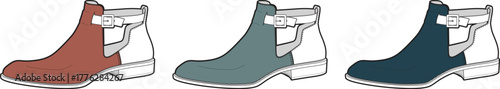 Elegant Chelsea Boots Vector Graphics Fashionable Footwear Illustration in Diverse Color Options