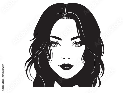 Girl face beauty in silhouette.