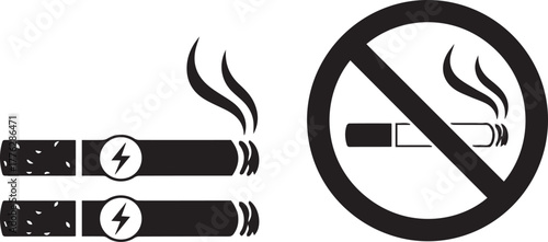 No Smoking Symbol with Two Electronic Cigarettes smoking ban