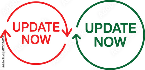 Update now circular refresh icon vector design concept for technology software system restart and digital renewal concept artwork