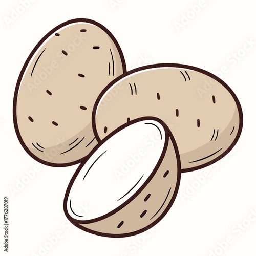 Delicious Potatoes A Versatile Ingredient with a Half-Cut Piece for Culinary Delights