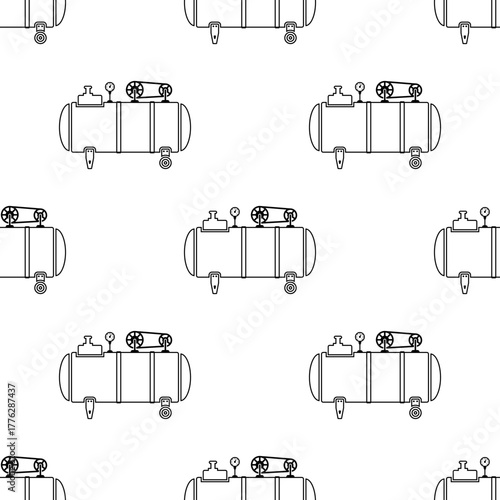 Air Compressor Icon Seamless Pattern