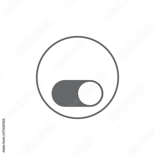 Toggle switch icon in off position inside a circle Vector