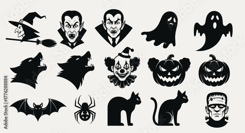 Spooky Halloween Night Collection Vampires, Ghosts, Monsters, and More