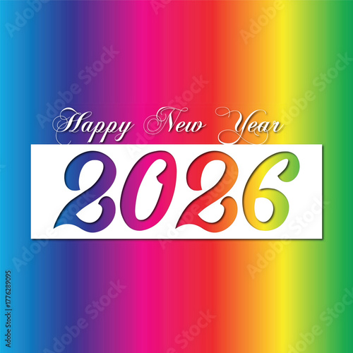 happy near year minimalist vector design 2026