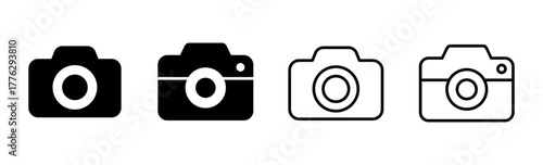 Camera icon set. photo camera icon. camera photography icon.