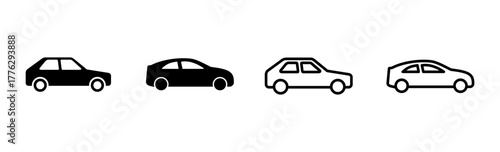 Car icon set. car vector icon. small sedan