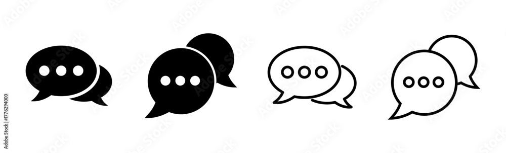 Fototapeta premium Chat icon set. speech bubble icon. comment icon vector. message. contact us