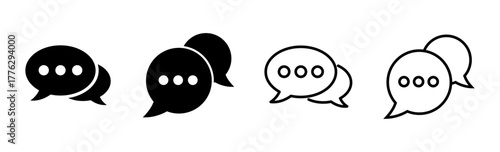 Chat icon set. speech bubble icon. comment icon vector. message. contact us