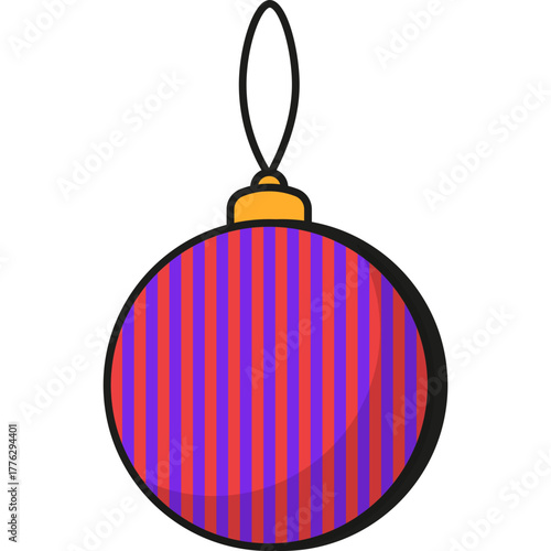 Striped Christmas Bauble Illustration