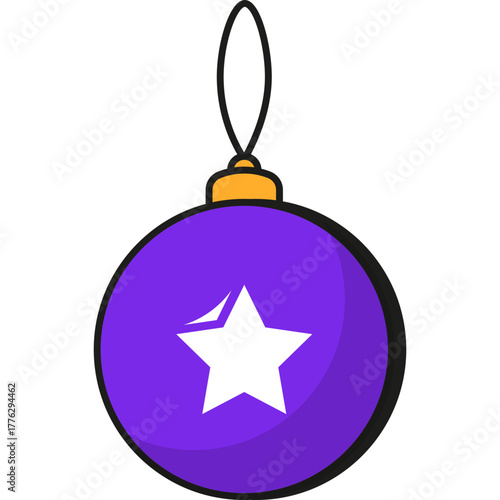 Purple Christmas Ball Ornament with Star
