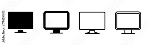 Computer icon set. computer monitor icon vector.