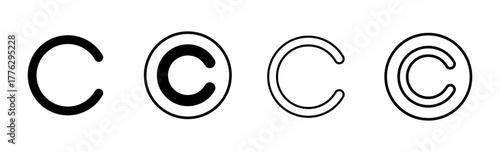 Copyright icon set. copyright symbols