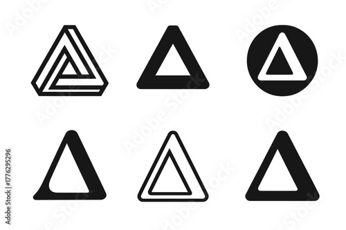 Derivative Logo Variations. Financial derivatives. Set Logo of Financial derivatives: derivative delta symbol. Icon set. harmonious logo variations of the same