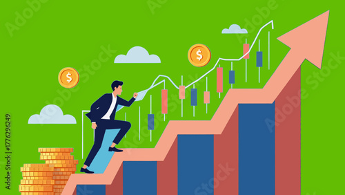Business Growth and Success Concept Vector Illustration