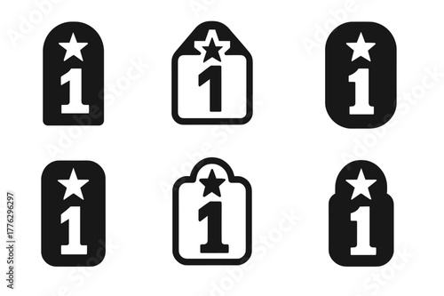 Talent Show Logos. Talent shows and auditions. Set Logo of Talent shows and auditions: queue number badge. Icon set. harmonious logo variations of the same