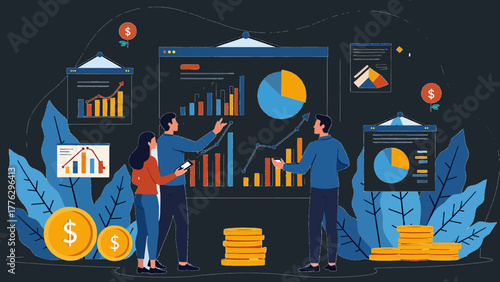 Financial Planning and Investment Strategy Vector Illustration