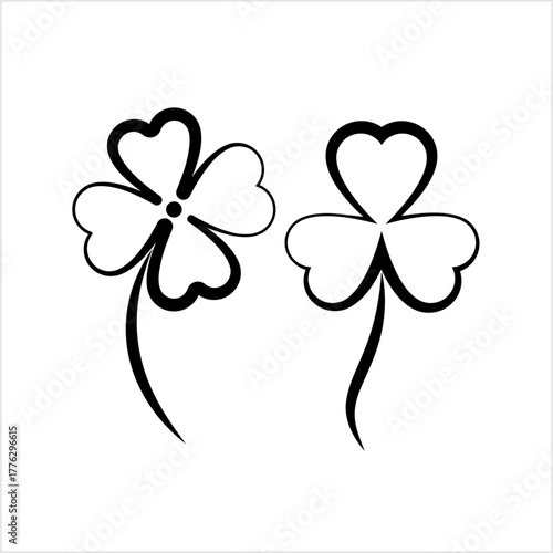 Clover With Four And Three Leaves