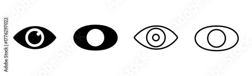 Eye icon set. Eye vector icon. Look and Vision icon.
