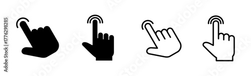 Hand click icon set. pointer icon vector. hand cursor icon vector