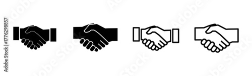 Handshake icon set. business handshake. contact agreement
