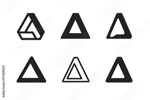 Derivative Logo Variations. Financial derivatives. Set Logo of Financial derivatives: derivative delta symbol. Icon set. harmonious logo variations of the same