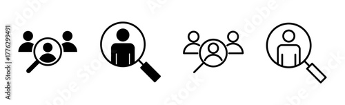 Hiring icon set. Search job vacancy icon. Human resources concept. Recruitment