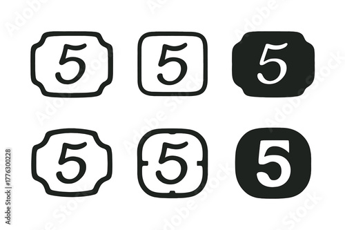 Harmonious Logo Variations. handwritten address. Set Logo of handwritten address: street address number plate. Icon set. harmonious logo variations of the same