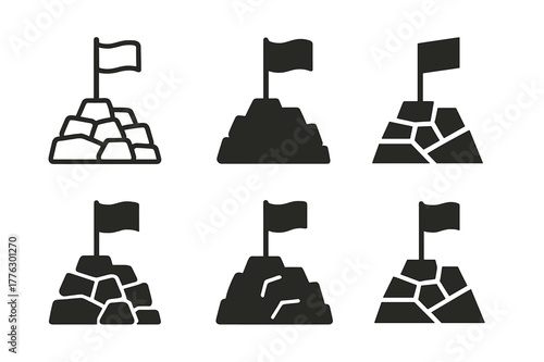 Revolutionary Logo Variations. Revolutions that reshaped political landscapes. Set Logo of Revolutions that reshaped political landscapes: raised flag on