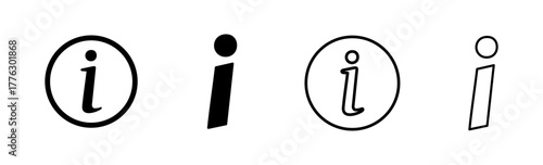 Info sign icon set. about us icon vector. Faq icon