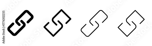 Link icon set. Hyperlink chain symbol.