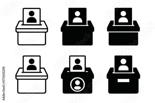 Communication Icons Set. Effective communication between management and staff. Set Logo of effective communication between management and staff: suggestion box