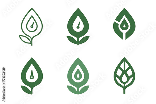 Resilient Crop Logos. Designing resilient crops for changing weather conditions. Set Logo of Designing resilient crops for changing weather conditions: