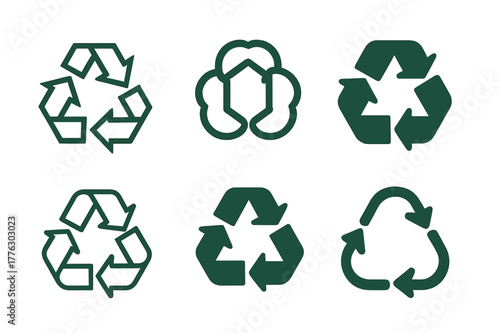 Sustainable Career Logos. Sustainable and ethical careers. Icon set. Set Logo of sustainable and ethical careers: circular recycling loop. harmonious logo
