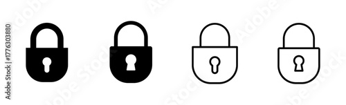 Lock icon set. Padlock icon vector. Encryption icon. Security symbol