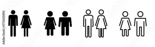 Man and woman icon set. male and female symbol