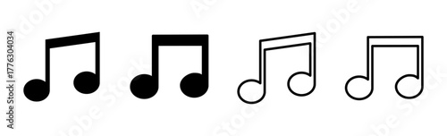 Music icon set. note music icon vector. tone icon