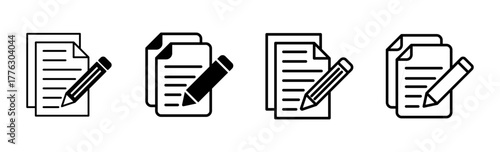Note icon set. notepad icon vector. edit file. write icon
