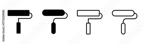 Paint icon set. paint brush icon vector. paint roller icon vector